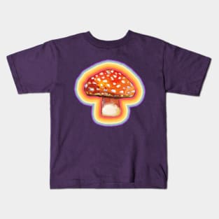 Psychedelic Amanita Muscaria Mushroom Pattern by Robert Phelps Kids T-Shirt